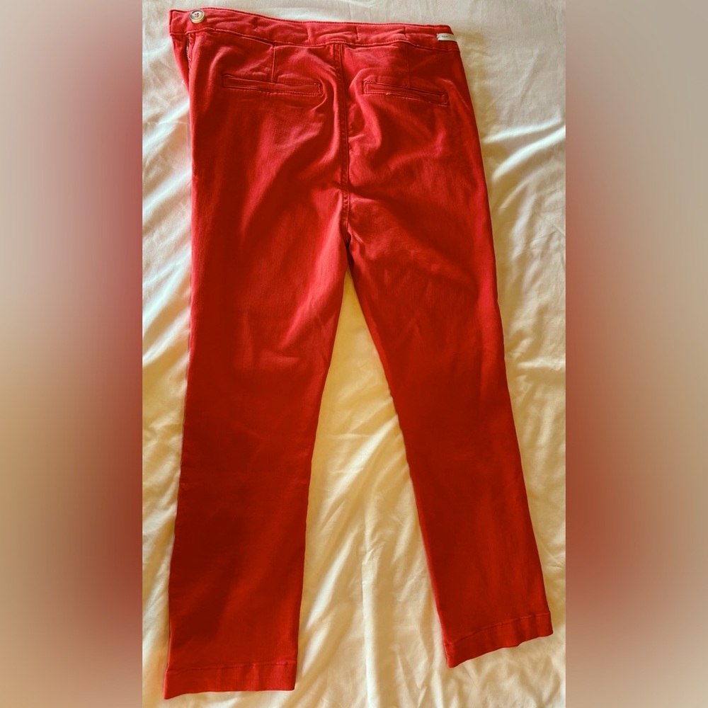 Pilcro Anthropologie Red High Rise Cropped Side Zip‎ Jeans. Size 29